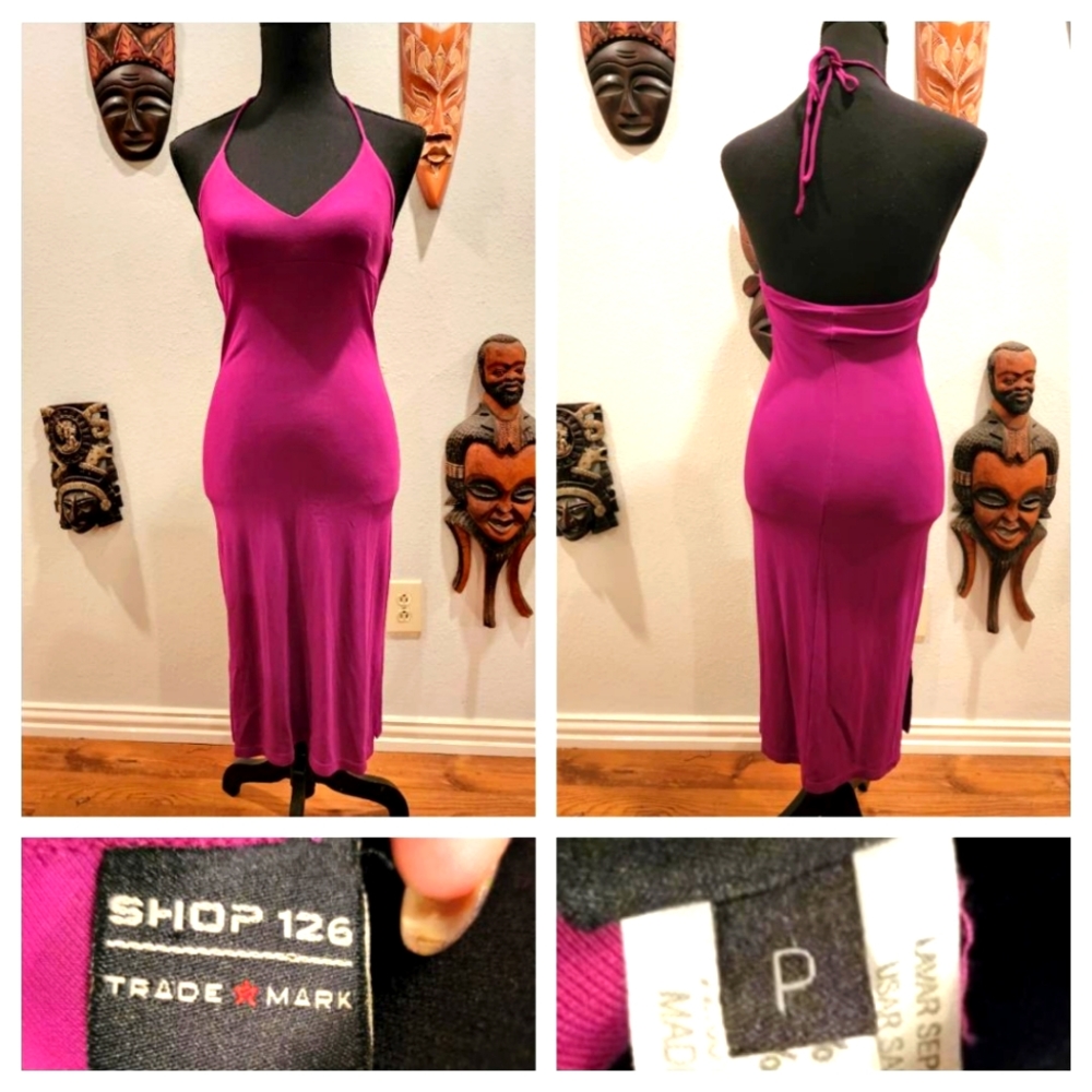 Fuschia Hakter, String-Tie, Mini-Dress, Size P (Like a 4P-6P)